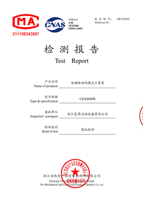 產(chǎn)品檢測(cè)報(bào)告CKSS